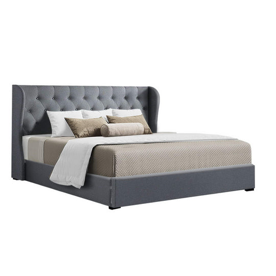 Artiss Bed Frame King Size Gas Lift Grey ISSA