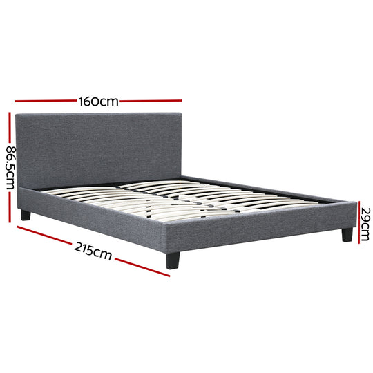 Artiss Bed Frame Queen Size Grey Neo