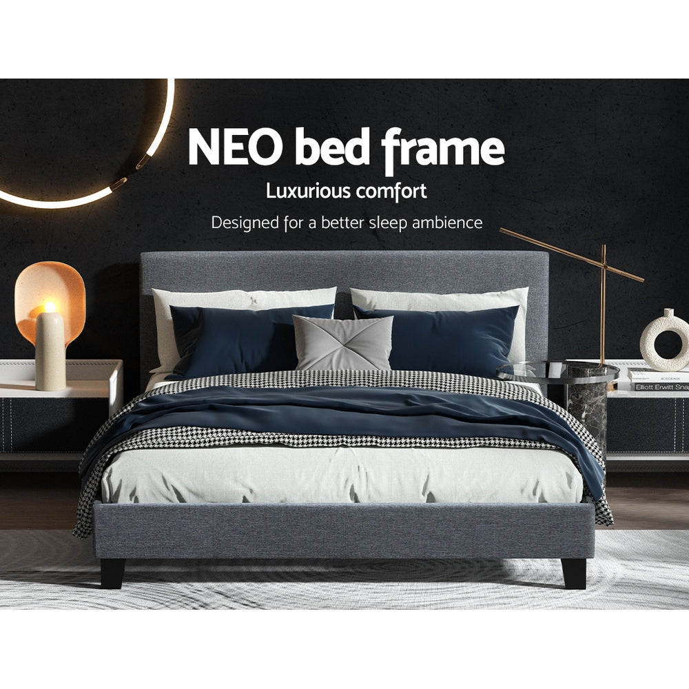 Artiss Bed Frame Queen Size Grey Neo