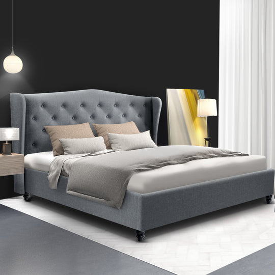 Artiss Bed Frame Double Size Grey PIER