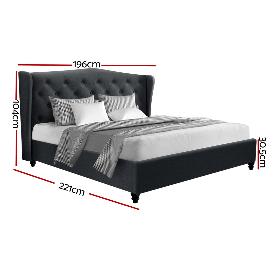 Artiss Bed Frame King Size Charcoal PIER