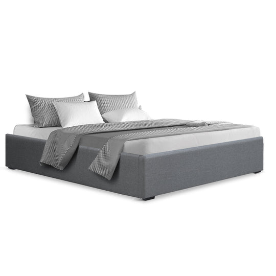 Artiss Bed Frame Double Size Gas Lift Base Grey Toki