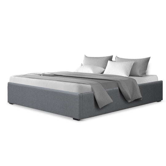 Artiss Bed Frame Double Size Gas Lift Base Grey Toki