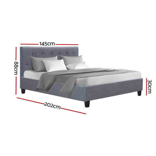 Artiss Bed Frame Double Size Grey VANKE