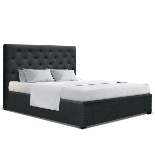 Artiss Bed Frame Double Size Gas Lift Charcoal VILA