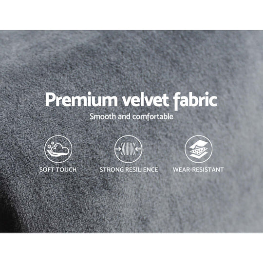 لوح رأس سرير Artiss Queen Velvet - VELA Grey 