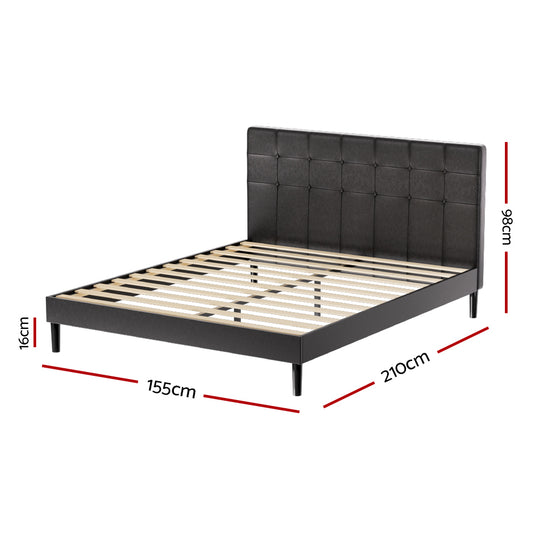 Artiss Bed Frame Queen Size LED Black RAVI