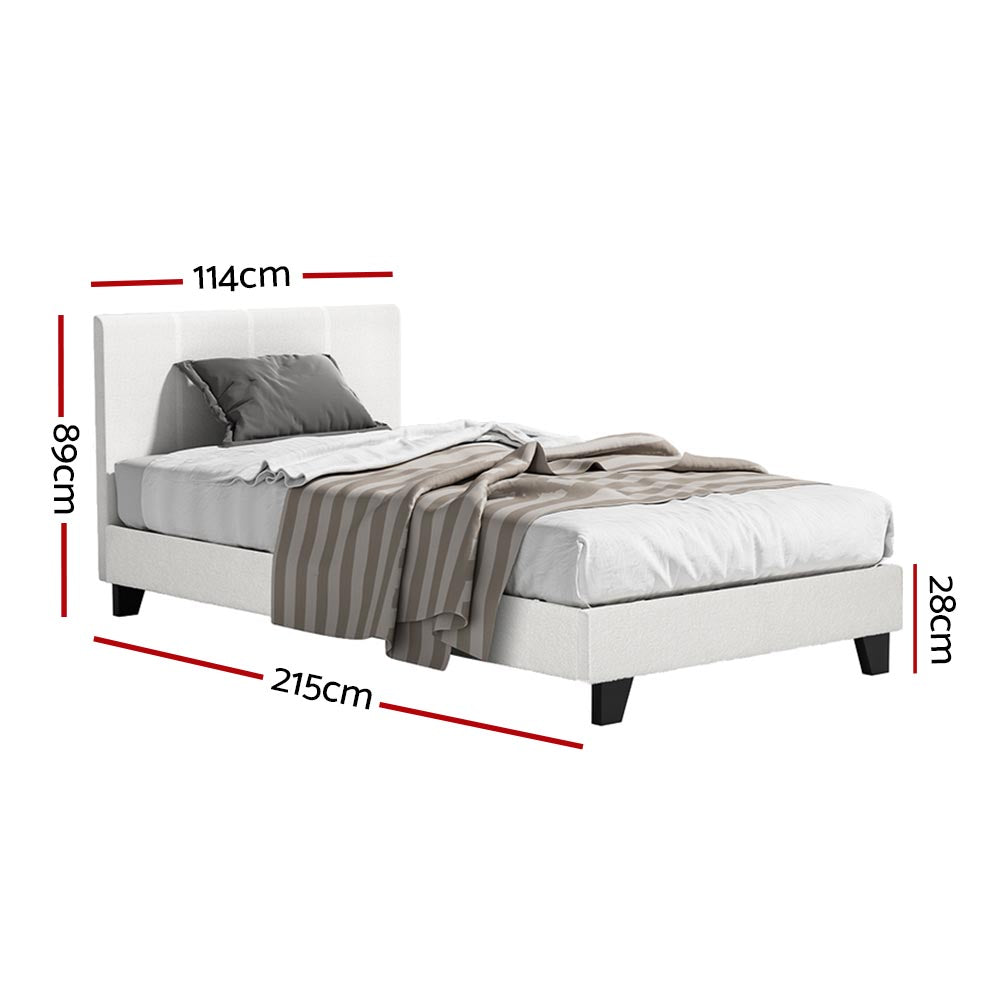 Artiss Bed Frame King Single Size Boucle Neo