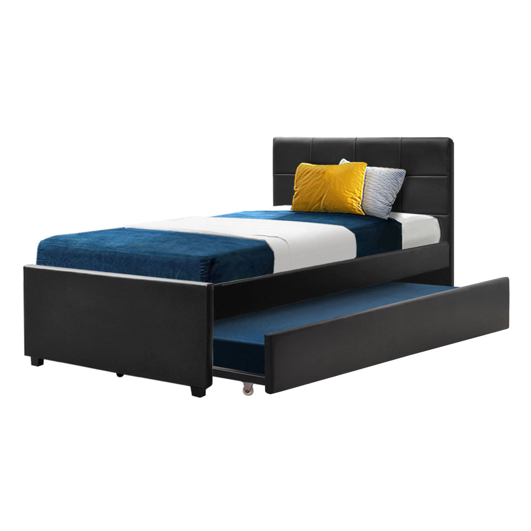 Artiss Bed Frame King Single Size Trundle Daybed Black