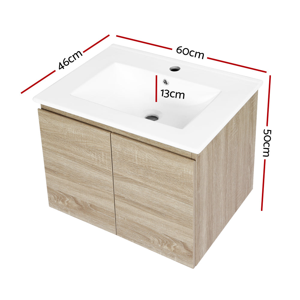 Cefito Vanity Unit 600Mm With Basin Oak