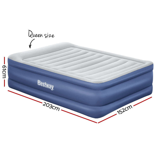 _label_, DSZ Product, feed-cond-new, feed-sl-free shipping, free-shipping, newBestway Air Mattress Queen Inflatable Bed 61Cm Airbed Blue - Premium Outdoor Recreation > Camping > Inflatable Mattresses from Bestway ! Shop Online Buy Now at S & D's Value Store Family Business Best Customer Service_label_, DSZ Product, feed-cond-new, feed-sl-free shipping, free-shipping, new