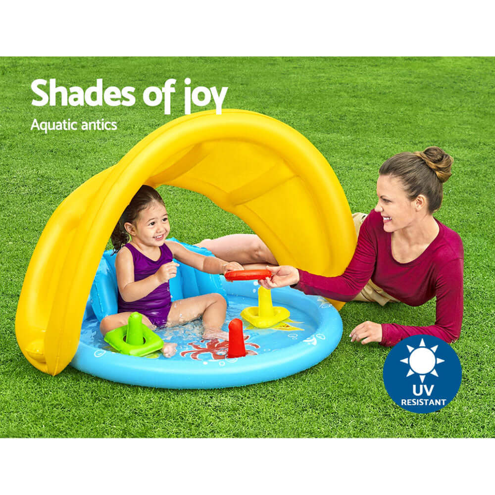 _label_, DSZ Product, feed-cond-new, feed-sl-free shipping, free-shipping, newBestway Kids Pool 115 X 89 X 76Cm Inflatable Play Swimming Pools W/ Canopy 31L - Premium Home & Garden > Pool & Accessories > Swimming Pools from Bestway ! Shop Online Buy Now at S & D's Value Store Family Business Best Customer Service_label_, DSZ Product, feed-cond-new, feed-sl-free shipping, free-shipping, new