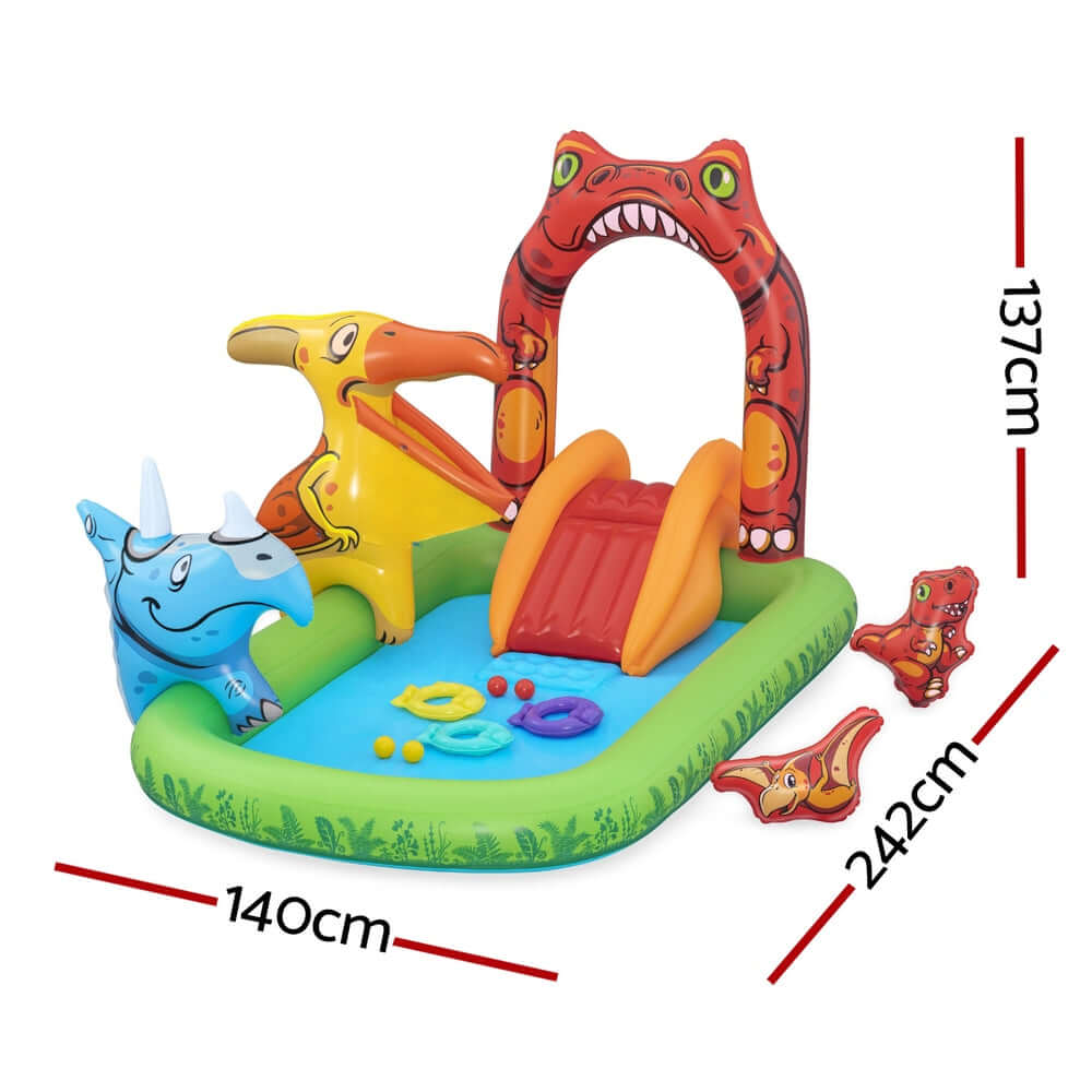 _label_, DSZ Product, feed-cond-new, feed-sl-free shipping, free-shipping, newBestway Kids Inflatable Play Splash Pool With Slide Ball Tossing Toys 242 X 140Cm - Premium Home & Garden > Pool & Accessories > Pool Toys & Inflatables from Bestway ! Shop Online Buy Now at S & D's Value Store Family Business Best Customer Service_label_, DSZ Product, feed-cond-new, feed-sl-free shipping, free-shipping, new