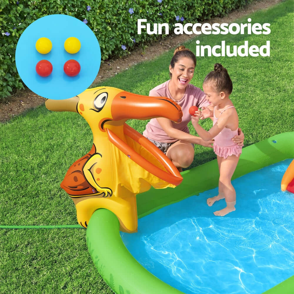 _label_, DSZ Product, feed-cond-new, feed-sl-free shipping, free-shipping, newBestway Kids Inflatable Play Splash Pool With Slide Ball Tossing Toys 242 X 140Cm - Premium Home & Garden > Pool & Accessories > Pool Toys & Inflatables from Bestway ! Shop Online Buy Now at S & D's Value Store Family Business Best Customer Service_label_, DSZ Product, feed-cond-new, feed-sl-free shipping, free-shipping, new