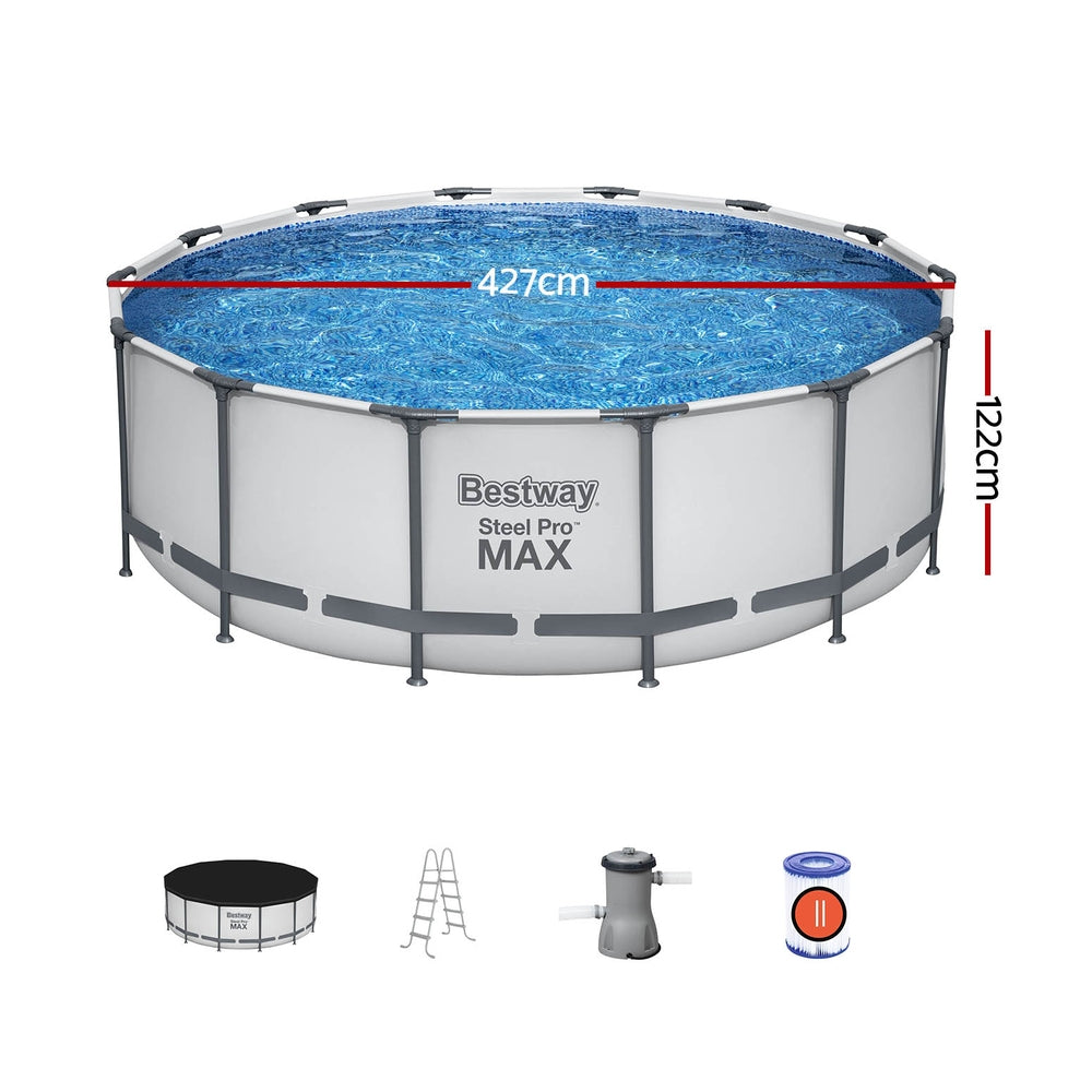 DSZ Product, feed-cond-new, feed-sl-DSZ Freight Payable, newBestway Swimming Pool 427 X 427 X 122Cm Steel Frame Above Ground Pools Round Filter Pump Ladder - Premium Home & Garden > Pool & Accessories > Swimming Pools from Bestway ! Shop Online Buy Now at S & D's Value Store Family Business Best Customer ServiceDSZ Product, feed-cond-new, feed-sl-DSZ Freight Payable, new