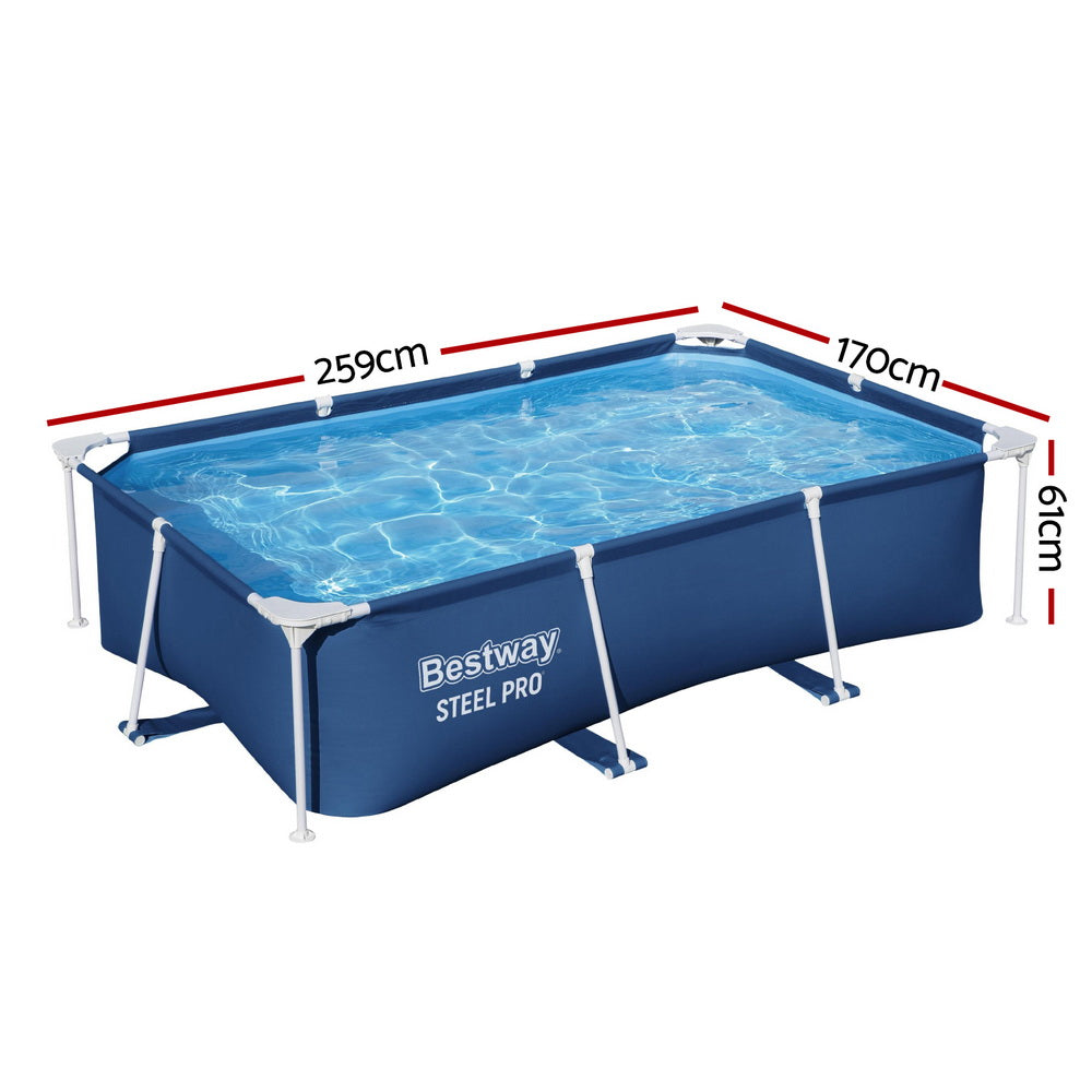 DSZ Product, feed-cond-new, feed-sl-DSZ Freight Payable, newBestway Swimming Pool 259 X 170 X 61Cm Steel Frame Above Ground Pools 2300L - Premium Home & Garden > Pool & Accessories > Swimming Pools from Bestway ! Shop Online Buy Now at S & D's Value Store Family Business Best Customer ServiceDSZ Product, feed-cond-new, feed-sl-DSZ Freight Payable, new