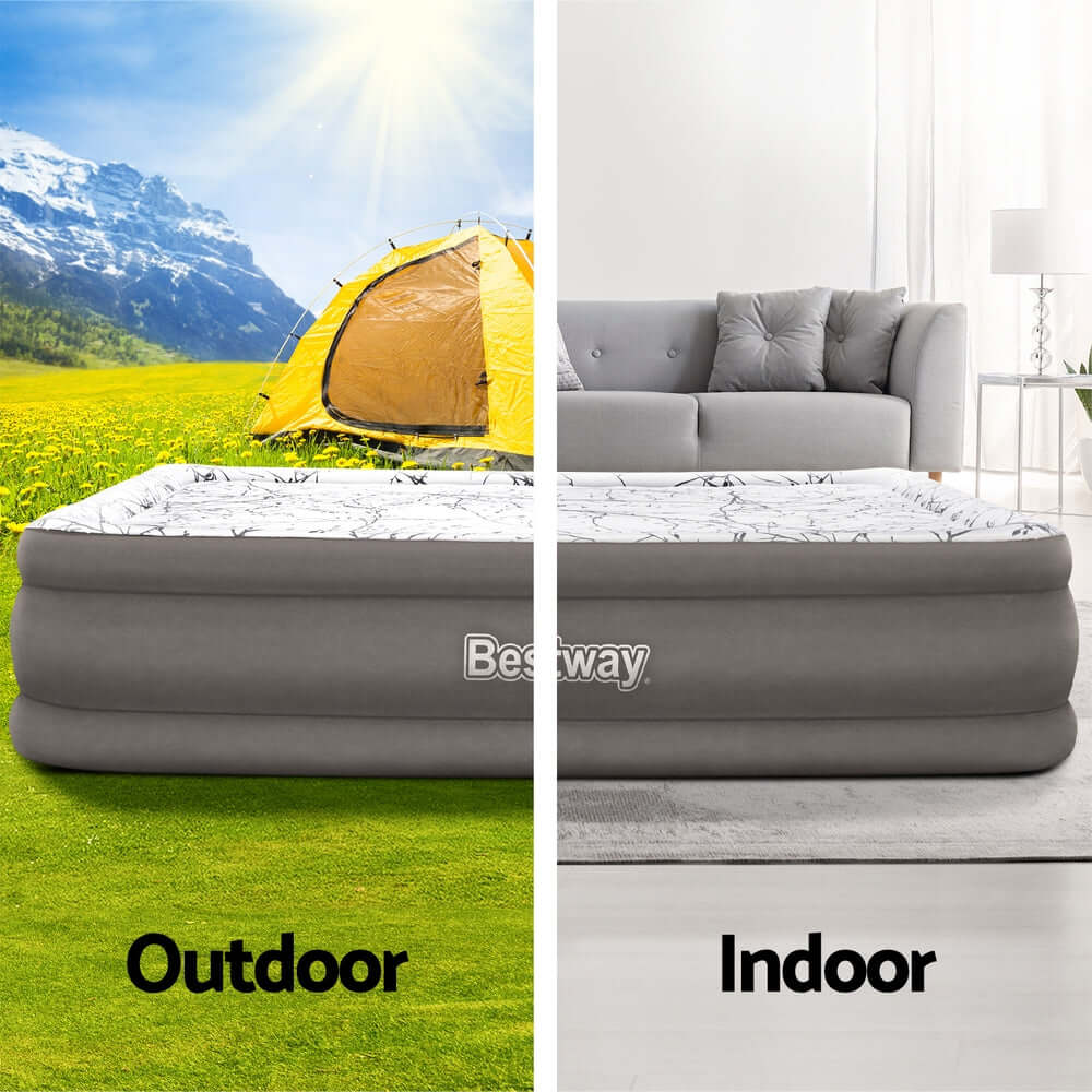 DSZ Product, feed-cond-new, feed-sl-DSZ Freight Payable, newBestway Air Mattress Queen Inflatable Bed 46Cm Airbed Decorated Surface Grey - Premium Outdoor Recreation > Camping > Inflatable Mattresses from Bestway ! Shop Online Buy Now at S & D's Value Store Family Business Best Customer ServiceDSZ Product, feed-cond-new, feed-sl-DSZ Freight Payable, new