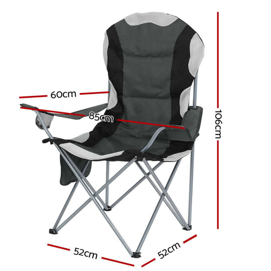 _label_, DSZ Product, feed-cond-new, feed-sl-free shipping, free-shipping, newWeisshorn Camping Folding Chair Portable Outdoor Hiking Fishing Picnic Grey 2Pcs - Premium Outdoor Recreation > Camping > Camp Furniture from Weisshorn ! Shop Online Buy Now at S & D's Value Store Family Business Best Customer Service_label_, DSZ Product, feed-cond-new, feed-sl-free shipping, free-shipping, new