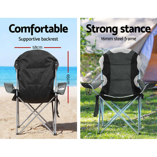 _label_, DSZ Product, feed-cond-new, feed-sl-free shipping, free-shipping, newWeisshorn Camping Folding Chair Portable Outdoor Hiking Fishing Picnic Grey 2Pcs - Premium Outdoor Recreation > Camping > Camp Furniture from Weisshorn ! Shop Online Buy Now at S & D's Value Store Family Business Best Customer Service_label_, DSZ Product, feed-cond-new, feed-sl-free shipping, free-shipping, new