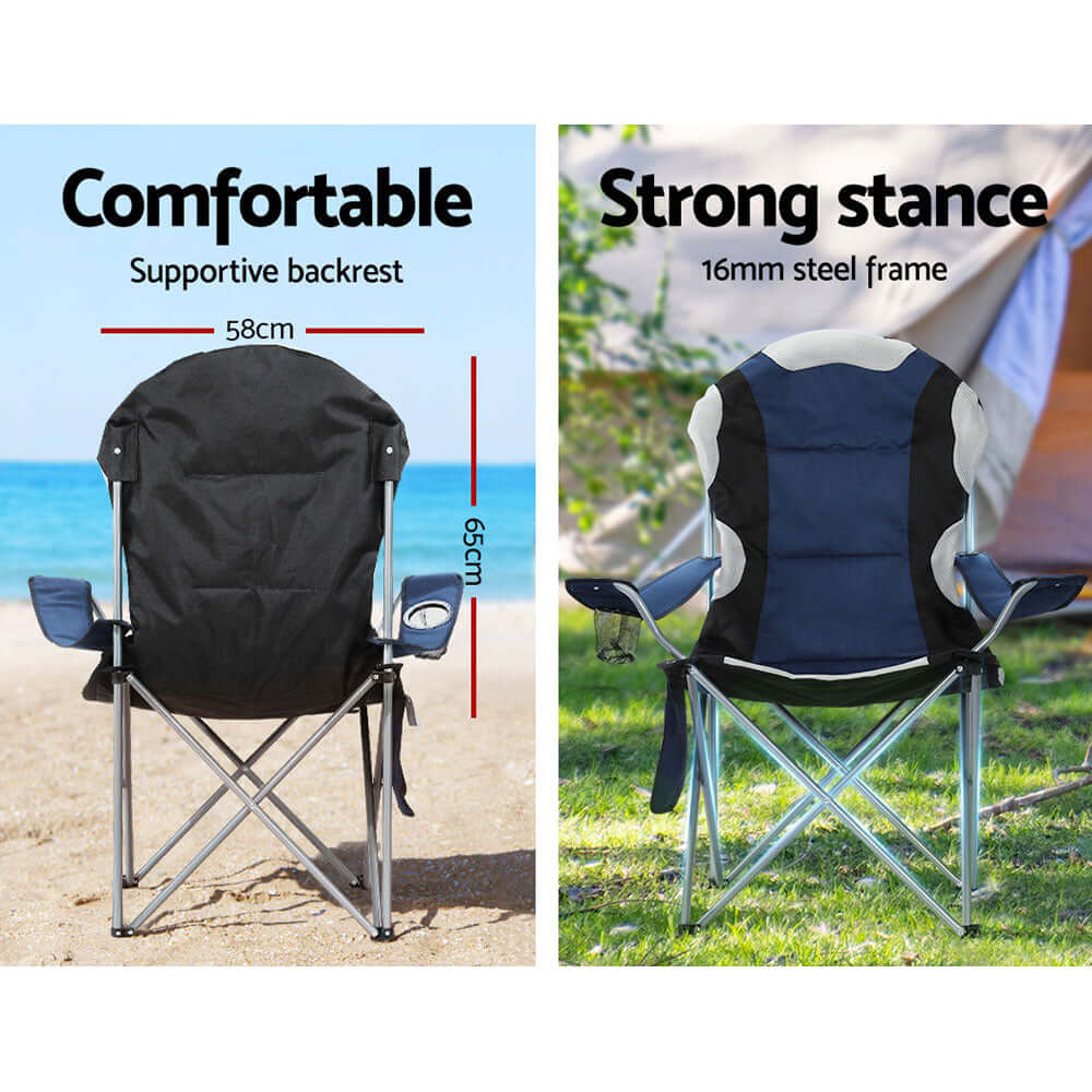 _label_, DSZ Product, feed-cond-new, feed-sl-free shipping, free-shipping, newWeisshorn Camping Folding Chair Portable Outdoor Hiking Fishing Picnic Navy 2Pcs - Premium Outdoor Recreation > Camping > Camp Furniture from Weisshorn ! Shop Online Buy Now at S & D's Value Store Family Business Best Customer Service_label_, DSZ Product, feed-cond-new, feed-sl-free shipping, free-shipping, new