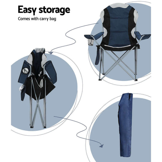 _label_, DSZ Product, feed-cond-new, feed-sl-free shipping, free-shipping, newWeisshorn Camping Folding Chair Portable Outdoor Hiking Fishing Picnic Navy 2Pcs - Premium Outdoor Recreation > Camping > Camp Furniture from Weisshorn ! Shop Online Buy Now at S & D's Value Store Family Business Best Customer Service_label_, DSZ Product, feed-cond-new, feed-sl-free shipping, free-shipping, new