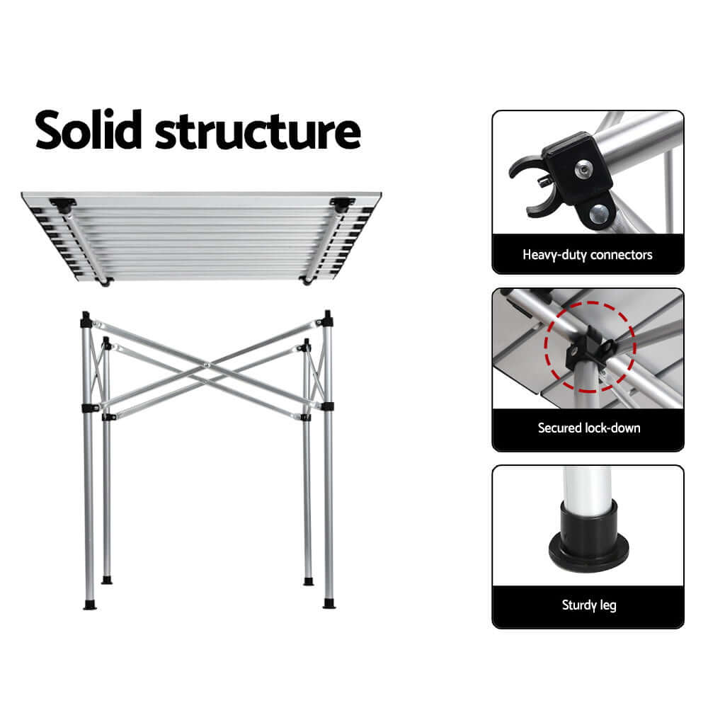 _label_, DSZ Product, feed-cond-new, feed-sl-free shipping, free-shipping, newWeisshorn Folding Camping Table 70Cm Roll Up Outdoor Picnic Bbq Aluminium Desk - Premium Outdoor Recreation > Camping > Camp Furniture from Weisshorn ! Shop Online Buy Now at S & D's Value Store Family Business Best Customer Service_label_, DSZ Product, feed-cond-new, feed-sl-free shipping, free-shipping, new