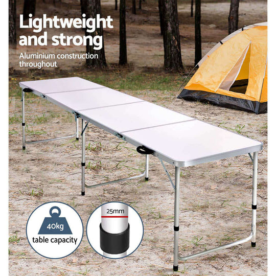 DSZ Product, feed-cond-new, feed-sl-DSZ Freight Payable, newWeisshorn Folding Camping Table 240Cm Portable Outdoor Picnic Bbq Aluminium Desk - Premium Outdoor Recreation > Camping > Camp Furniture from Weisshorn ! Shop Online Buy Now at S & D's Value Store Family Business Best Customer ServiceDSZ Product, feed-cond-new, feed-sl-DSZ Freight Payable, new