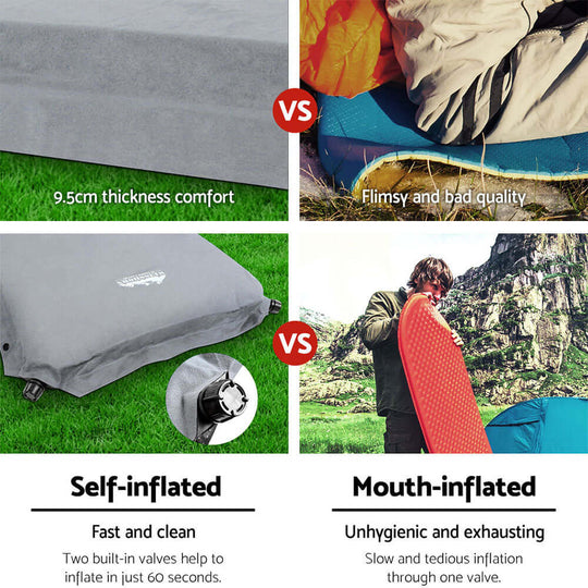 _label_, DSZ Product, feed-cond-new, feed-sl-free shipping, free-shipping, newWeisshorn Self Inflating Mattress Camping Sleeping Mat Air Bed Double Set Grey - Premium Outdoor Recreation > Camping > Inflatable Mattresses from Weisshorn ! Shop Online Buy Now at S & D's Value Store Family Business Best Customer Service_label_, DSZ Product, feed-cond-new, feed-sl-free shipping, free-shipping, new