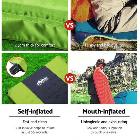 _label_, DSZ Product, feed-cond-new, feed-sl-free shipping, free-shipping, newWeisshorn Self Inflating Mattress Camping Sleeping Mat Air Bed Pad Double Green - Premium Outdoor Recreation > Camping > Inflatable Mattresses from Weisshorn ! Shop Online Buy Now at S & D's Value Store Family Business Best Customer Service_label_, DSZ Product, feed-cond-new, feed-sl-free shipping, free-shipping, new