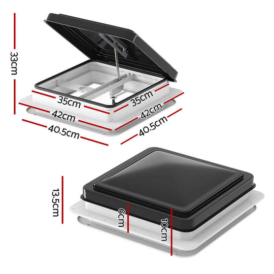 _label_, DSZ Product, feed-cond-new, feed-sl-free shipping, free-shipping, newWeisshorn Caravan Roof Vent Hatch Rv Skylight Motorhome Camper 350 X 350Mm Black - Premium Outdoor Recreation > Camping > Caravan Accessories from Weisshorn ! Shop Online Buy Now at S & D's Value Store Family Business Best Customer Service_label_, DSZ Product, feed-cond-new, feed-sl-free shipping, free-shipping, new