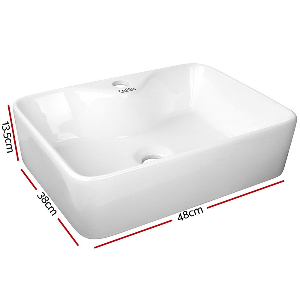 DSZ Product, feed-cond-new, feed-sl-DSZ Freight Payable, newCefito Bathroom Basin Ceramic Vanity Sink Hand Wash Bowl 48 X 38Cm - Premium Furniture > Bathroom > Sinks from Cefito ! Shop Online Buy Now at S & D's Value Store Family Business Best Customer ServiceDSZ Product, feed-cond-new, feed-sl-DSZ Freight Payable, new