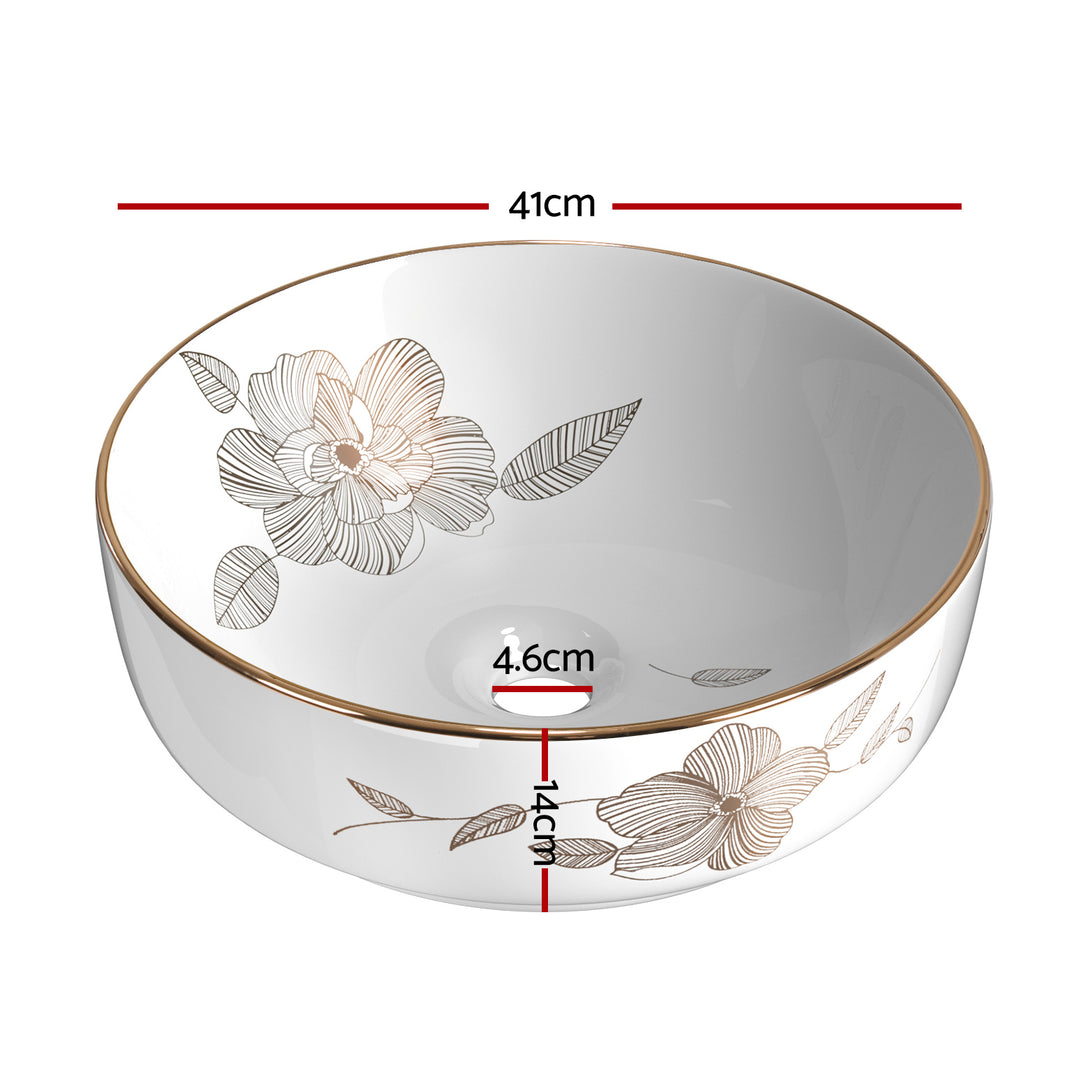 _label_, DSZ Product, feed-cond-new, feed-sl-free shipping, free-shipping, newCefito Bathroom Basin Ceramic Vanity Sink Hand Wash Bowl With Pattern 41 X 41Cm - Premium Furniture > Bathroom > Sinks from Cefito ! Shop Online Buy Now at S & D's Value Store Family Business Best Customer Service_label_, DSZ Product, feed-cond-new, feed-sl-free shipping, free-shipping, new