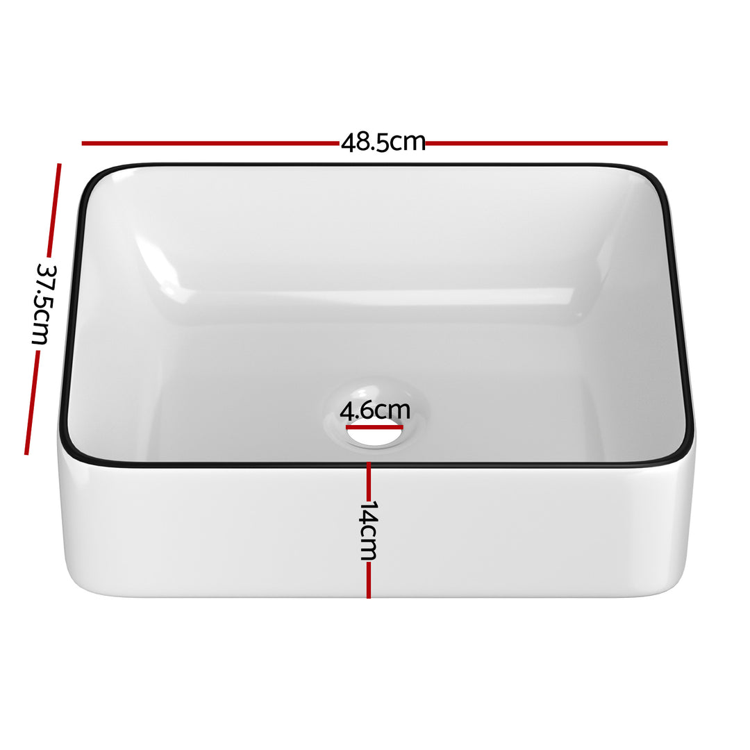 DSZ Product, feed-cond-new, feed-sl-DSZ Freight Payable, newCefito Bathroom Basin Ceramic Vanity Sink Hand Wash Bowl Above Counter 48 X 37Cm - Premium Furniture > Bathroom > Sinks from Cefito ! Shop Online Buy Now at S & D's Value Store Family Business Best Customer ServiceDSZ Product, feed-cond-new, feed-sl-DSZ Freight Payable, new