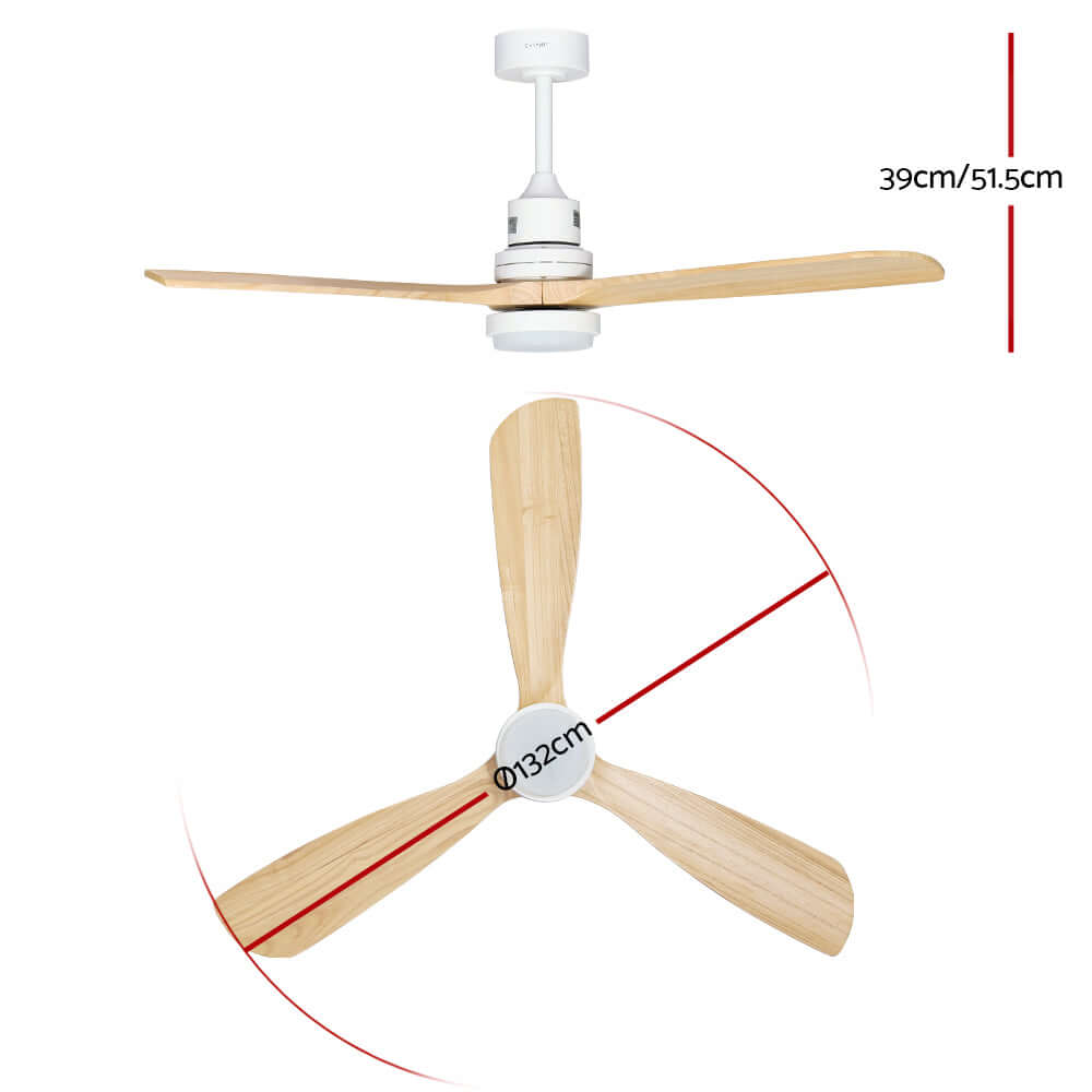 _label_, DSZ Product, feed-cond-new, feed-sl-free shipping, free-shipping, newDevanti 52'' Ceiling Fan Ac Motor Led Light Remote - Light Wood - Premium Appliances > Fans > Ceiling Fans from Devanti ! Shop Online Buy Now at S & D's Value Store Family Business Best Customer Service_label_, DSZ Product, feed-cond-new, feed-sl-free shipping, free-shipping, new