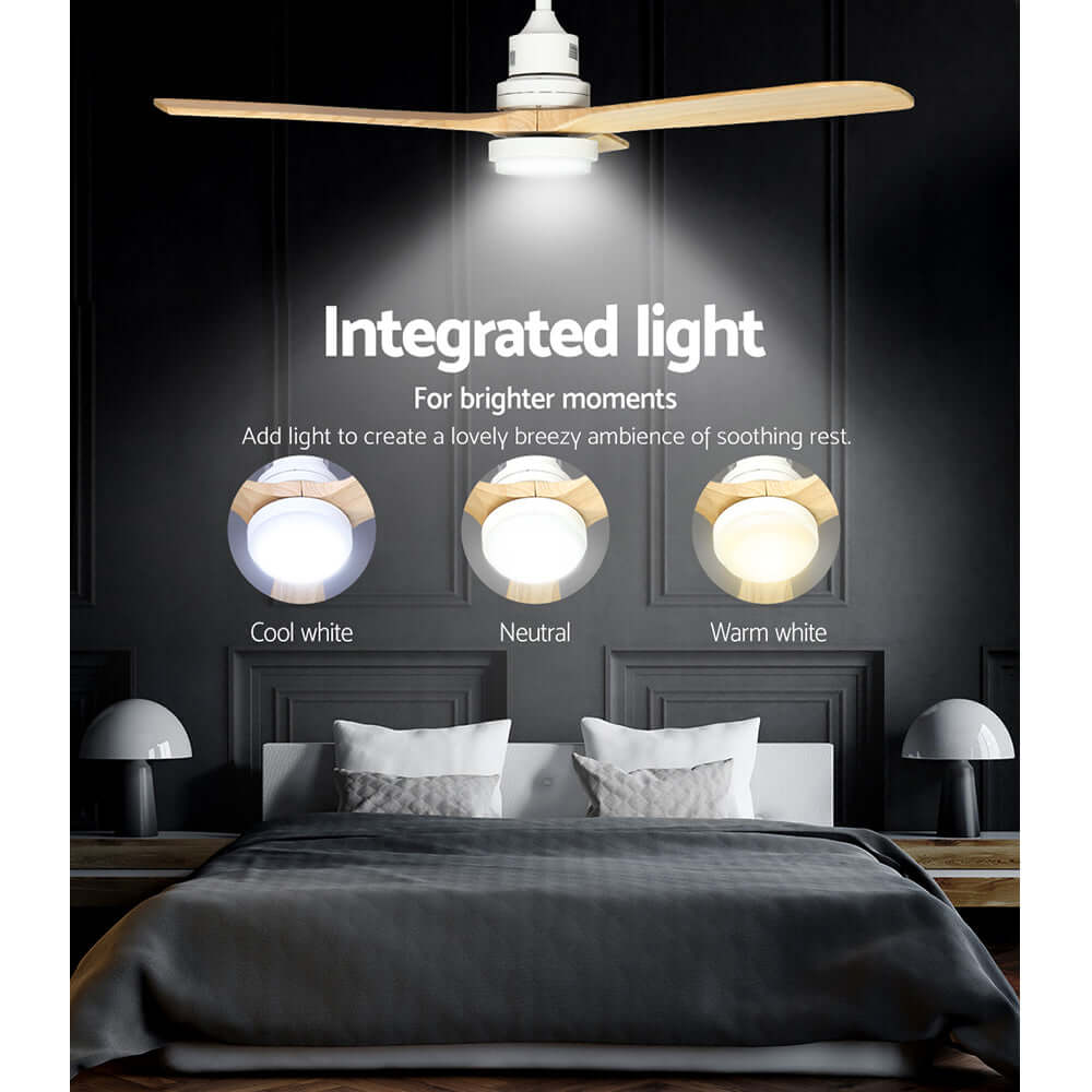 _label_, DSZ Product, feed-cond-new, feed-sl-free shipping, free-shipping, newDevanti 52'' Ceiling Fan Ac Motor Led Light Remote - Light Wood - Premium Appliances > Fans > Ceiling Fans from Devanti ! Shop Online Buy Now at S & D's Value Store Family Business Best Customer Service_label_, DSZ Product, feed-cond-new, feed-sl-free shipping, free-shipping, new