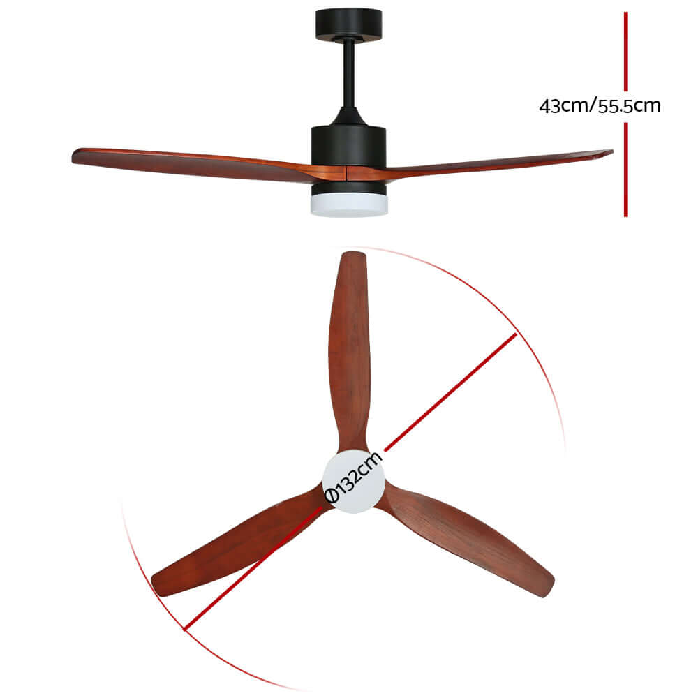 _label_, DSZ Product, feed-cond-new, feed-sl-free shipping, free-shipping, newDevanti 52'' Ceiling Fan Ac Motor 3 Blades W/Light - Dark Wood - Premium Appliances > Fans > Ceiling Fans from Devanti ! Shop Online Buy Now at S & D's Value Store Family Business Best Customer Service_label_, DSZ Product, feed-cond-new, feed-sl-free shipping, free-shipping, new