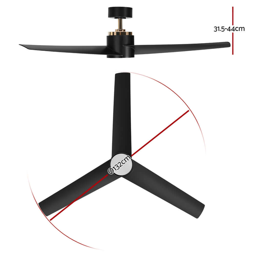 _label_, DSZ Product, feed-cond-new, feed-sl-free shipping, free-shipping, newDevanti 52'' Ceiling Fan Dc Motor W/Light W/Remote - Black - Premium Appliances > Fans > Ceiling Fans from Devanti ! Shop Online Buy Now at S & D's Value Store Family Business Best Customer Service_label_, DSZ Product, feed-cond-new, feed-sl-free shipping, free-shipping, new