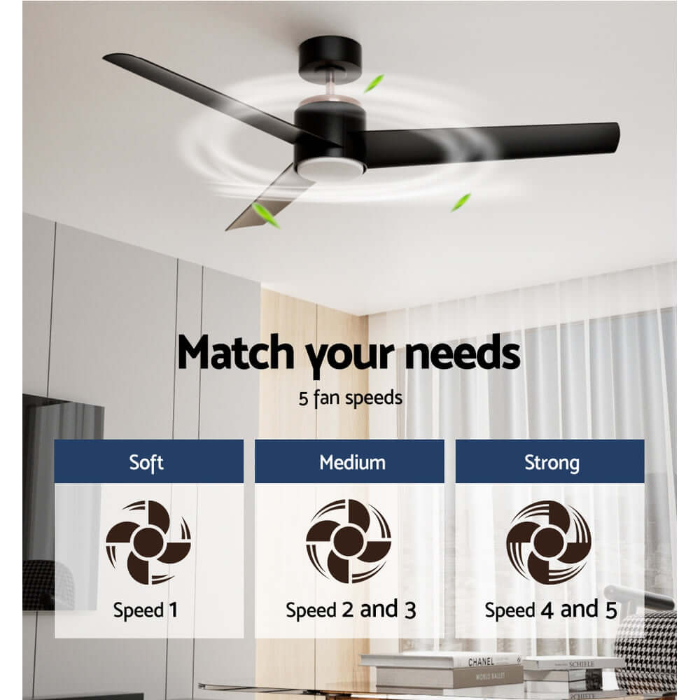 _label_, DSZ Product, feed-cond-new, feed-sl-free shipping, free-shipping, newDevanti 52'' Ceiling Fan Dc Motor W/Light W/Remote - Black - Premium Appliances > Fans > Ceiling Fans from Devanti ! Shop Online Buy Now at S & D's Value Store Family Business Best Customer Service_label_, DSZ Product, feed-cond-new, feed-sl-free shipping, free-shipping, new