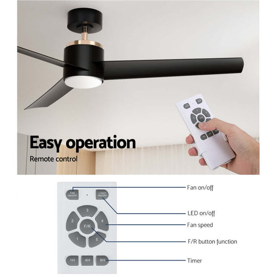 _label_, DSZ Product, feed-cond-new, feed-sl-free shipping, free-shipping, newDevanti 52'' Ceiling Fan Dc Motor W/Light W/Remote - Black - Premium Appliances > Fans > Ceiling Fans from Devanti ! Shop Online Buy Now at S & D's Value Store Family Business Best Customer Service_label_, DSZ Product, feed-cond-new, feed-sl-free shipping, free-shipping, new