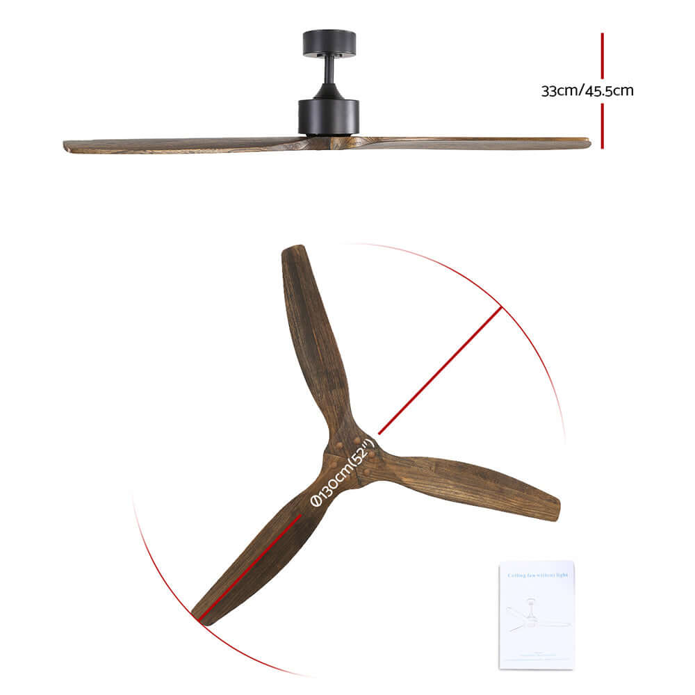 _label_, DSZ Product, feed-cond-new, feed-sl-free shipping, free-shipping, newDevanti 52'' Ceiling Fan Ac Motor 3 Blades W/Remote - Dark Wood - Premium Appliances > Fans > Ceiling Fans from Devanti ! Shop Online Buy Now at S & D's Value Store Family Business Best Customer Service_label_, DSZ Product, feed-cond-new, feed-sl-free shipping, free-shipping, new