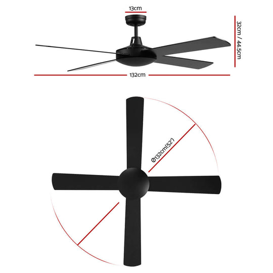 _label_, DSZ Product, feed-cond-new, feed-sl-free shipping, free-shipping, newDevanti 52'' Ceiling Fan W/Remote - Black - Premium Appliances > Fans > Ceiling Fans from Devanti ! Shop Online Buy Now at S & D's Value Store Family Business Best Customer Service_label_, DSZ Product, feed-cond-new, feed-sl-free shipping, free-shipping, new