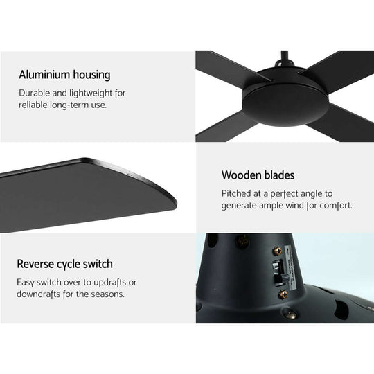 _label_, DSZ Product, feed-cond-new, feed-sl-free shipping, free-shipping, newDevanti 52'' Ceiling Fan W/Remote - Black - Premium Appliances > Fans > Ceiling Fans from Devanti ! Shop Online Buy Now at S & D's Value Store Family Business Best Customer Service_label_, DSZ Product, feed-cond-new, feed-sl-free shipping, free-shipping, new