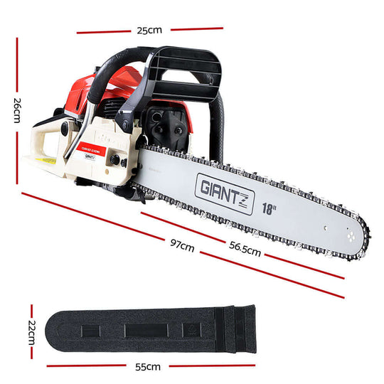 منشار سلسلة Giantz بنزين 75CC 18" Bar تجاري E-Start Pruning Chain Saw، منشار سلسلة Giantz بنزين 52CC 20" Bar تجاري E-Start Pruning Chain Saw 5.2HP