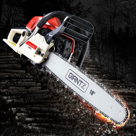 منشار سلسلة Giantz بنزين 75CC 18" Bar تجاري E-Start Pruning Chain Saw، منشار سلسلة Giantz بنزين 52CC 20" Bar تجاري E-Start Pruning Chain Saw 5.2HP