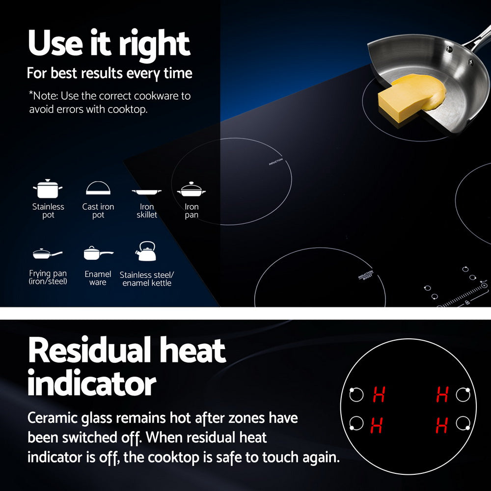 Devanti 電磁爐 70 公分陶瓷 4 區爐灶台熱板 7000 瓦
