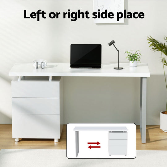 Artiss Computer Desk Drawer White 140Cm