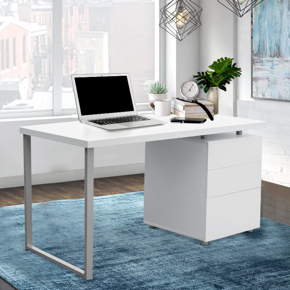 Artiss Computer Desk Drawer White 140Cm