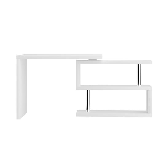 Artiss Computer Desk L - Shape Bookshelf White