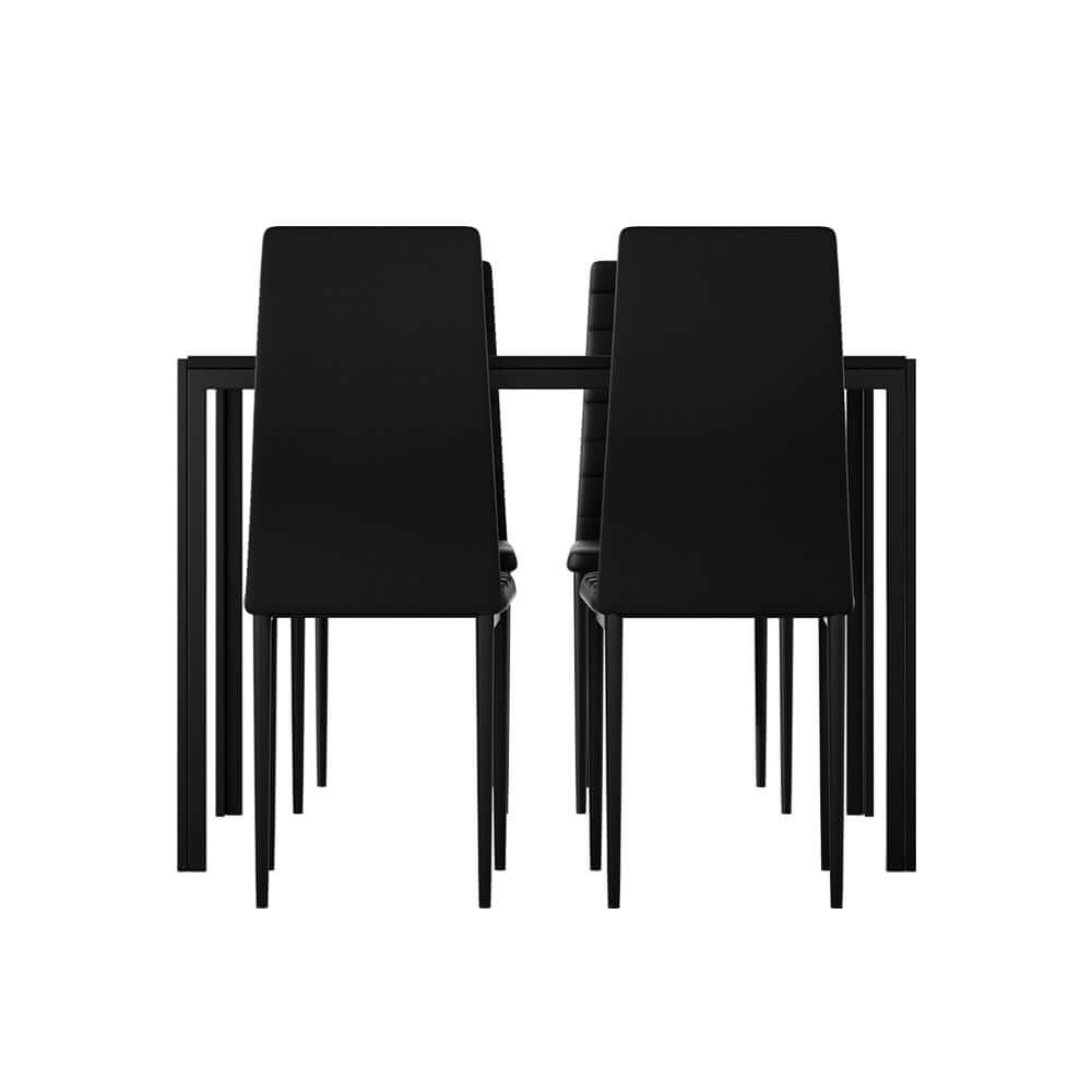 Artiss Dining Chairs and Table Set of 5 Black, Modern Design, High-Quality Craftsmanship