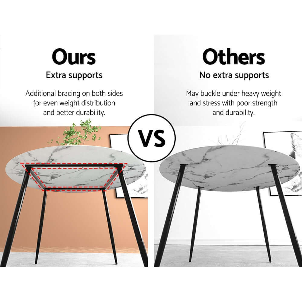 DSZ Product, feed-cond-new, feed-sl-DSZ Freight PayableArtiss Dining Table Round Marble Effect 110CM - Premium Furniture > Dining > Dining Tables from Artiss ! Shop Online Buy Now at S & D's Value Store Family Business Best Customer ServiceDSZ Product, feed-cond-new, feed-sl-DSZ Freight Payable